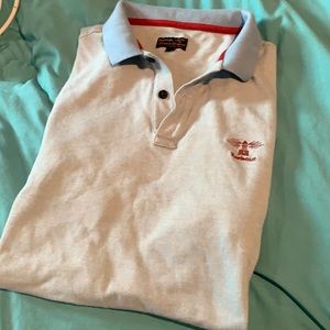 Barbour Beacon Brand Slim Fit Polo Ice Blue Sz L